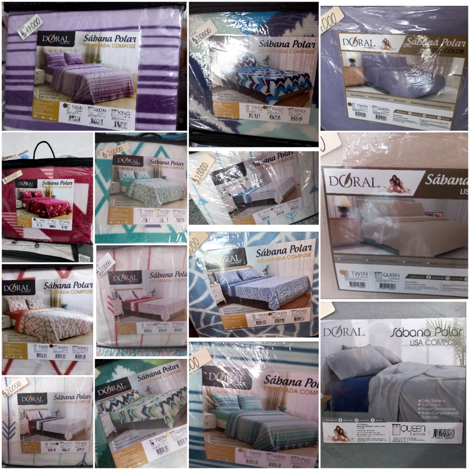 Sabanas polar y sabanas marca doral