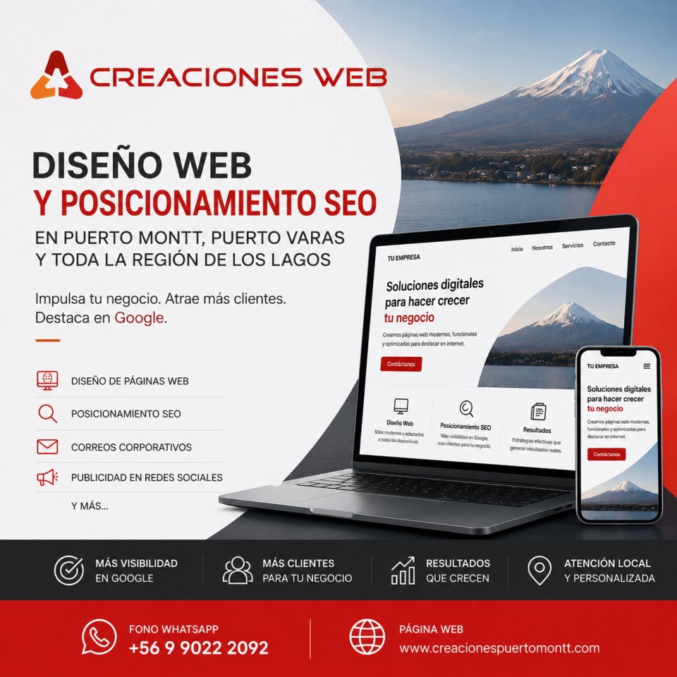 Diseño web y Marketing digital en Puerto Montt 2026