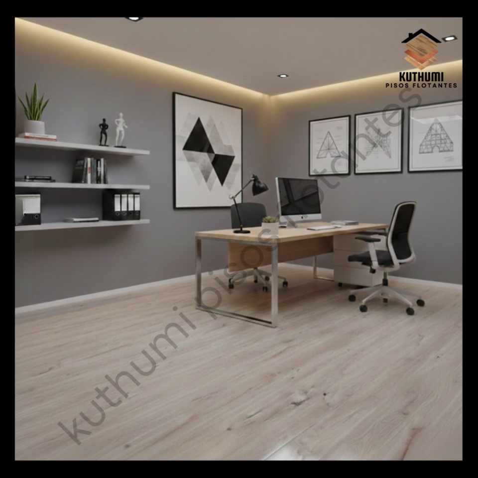 Piso Flotante ALTO BRILLO- EN OFERTA!-Madera marfil