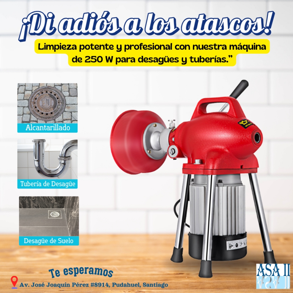Disponible para Venta Destapadoras de Desagüe 